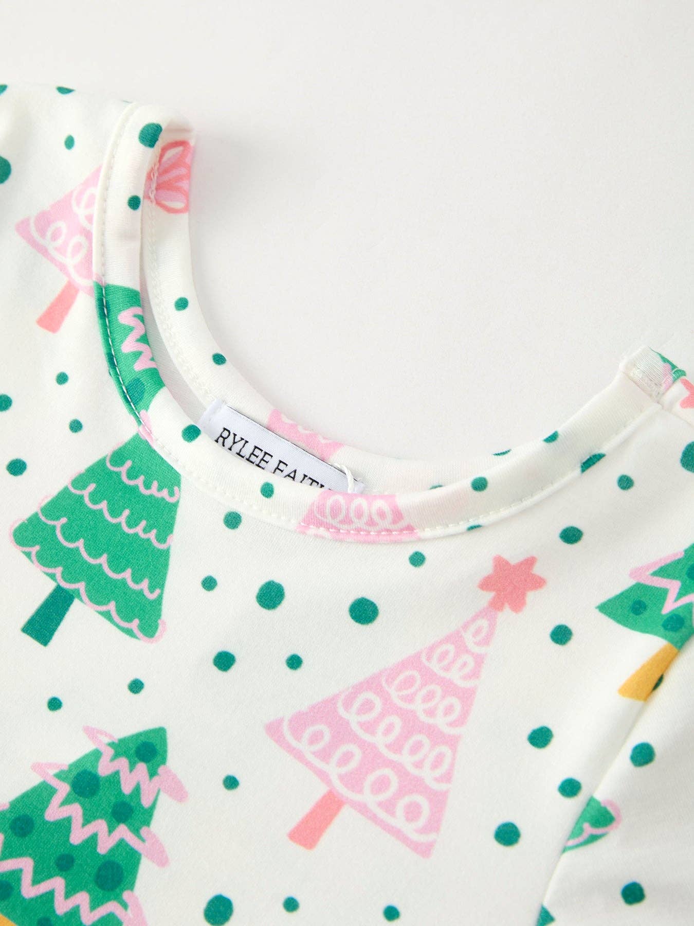 Cute Holiday Dress with Christmas Tree and Snow Prints: 5