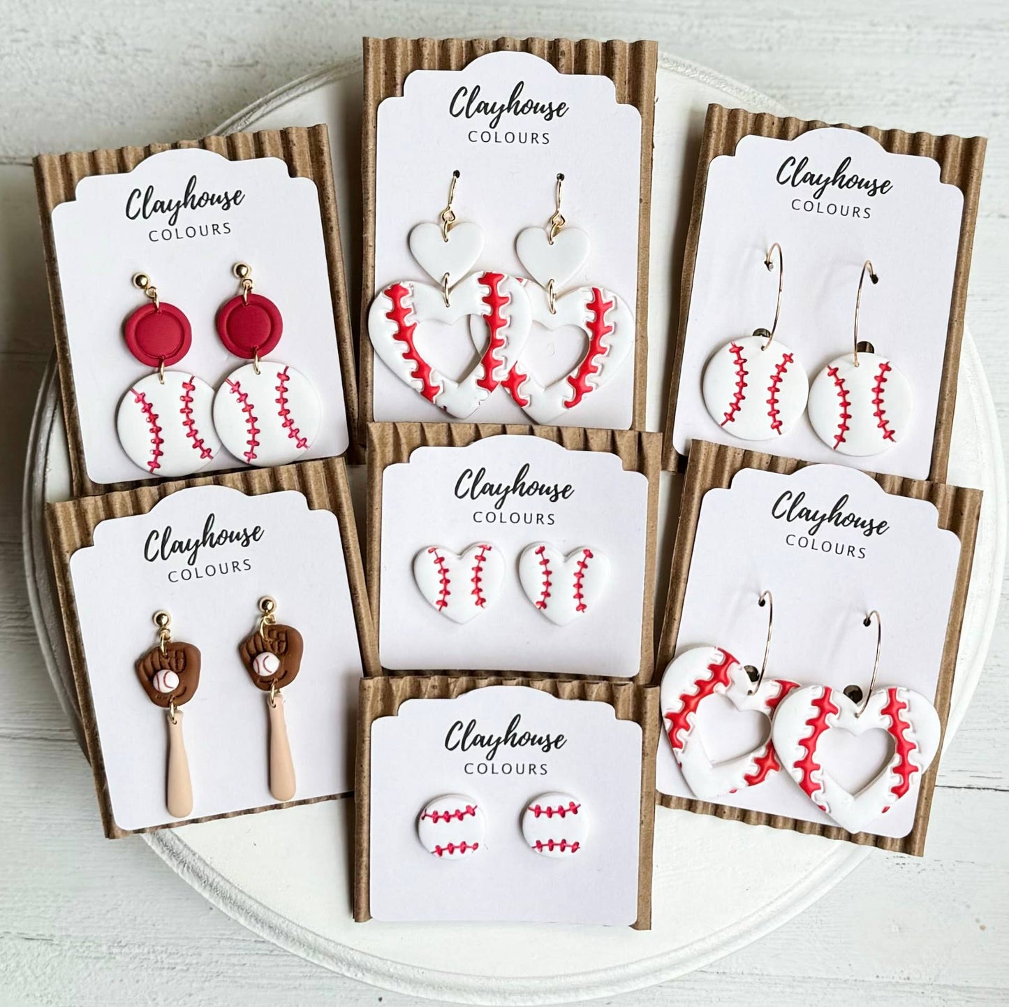 Baseball Earrings: Baseball Hoops