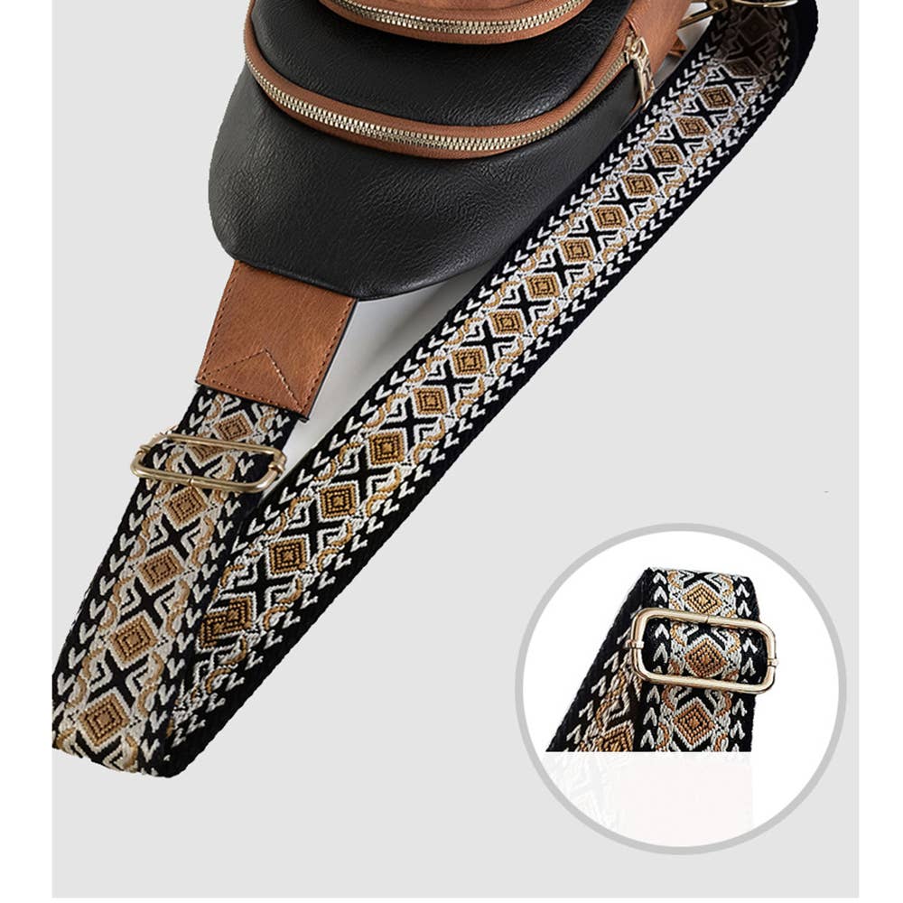 Retro Multi Layered Shoulder Bag: Brown / One Size