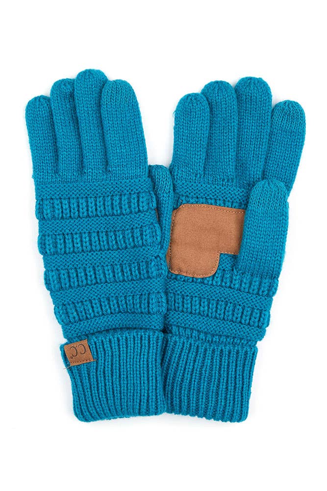 C.C Knitted Glove with Fleece Lining: Violet