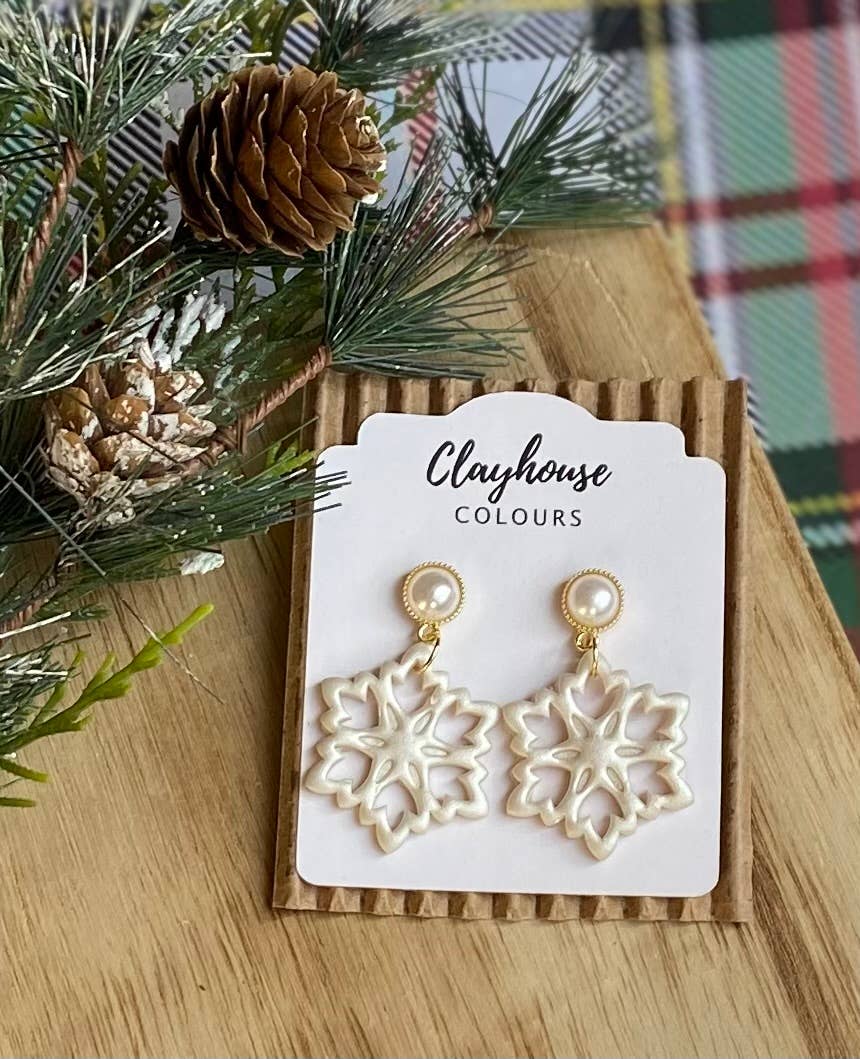 Snowflake Clay Earrings