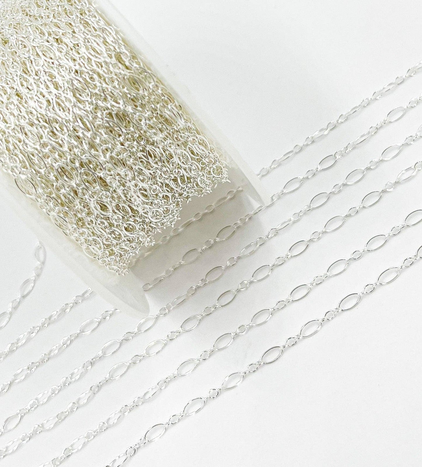 925 Silver Flat Oval & Round Link Chain. 716FSS