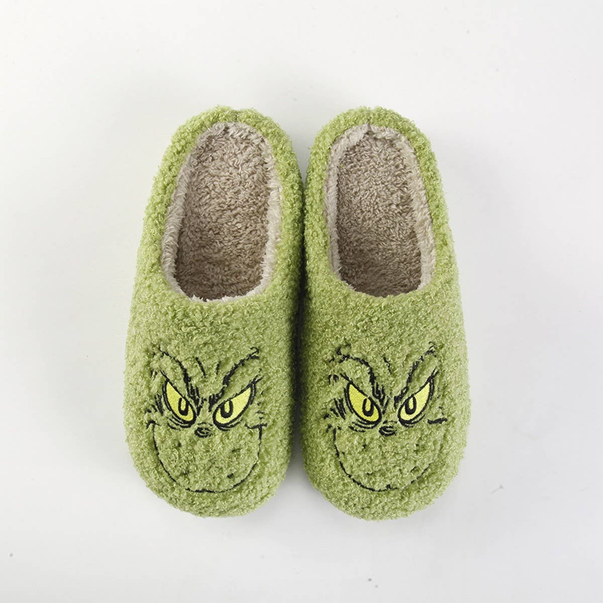 NEW CHRISTMAS GRINCH WARM COTTON SLIPPERS_CWSHS0744: Green / (9.5) 1