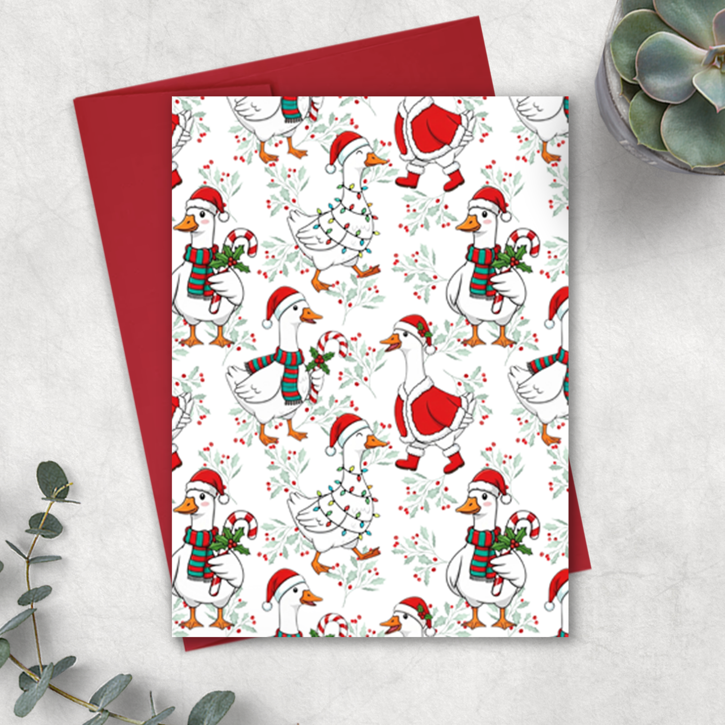 SALE Christmas Card, Red Envelope