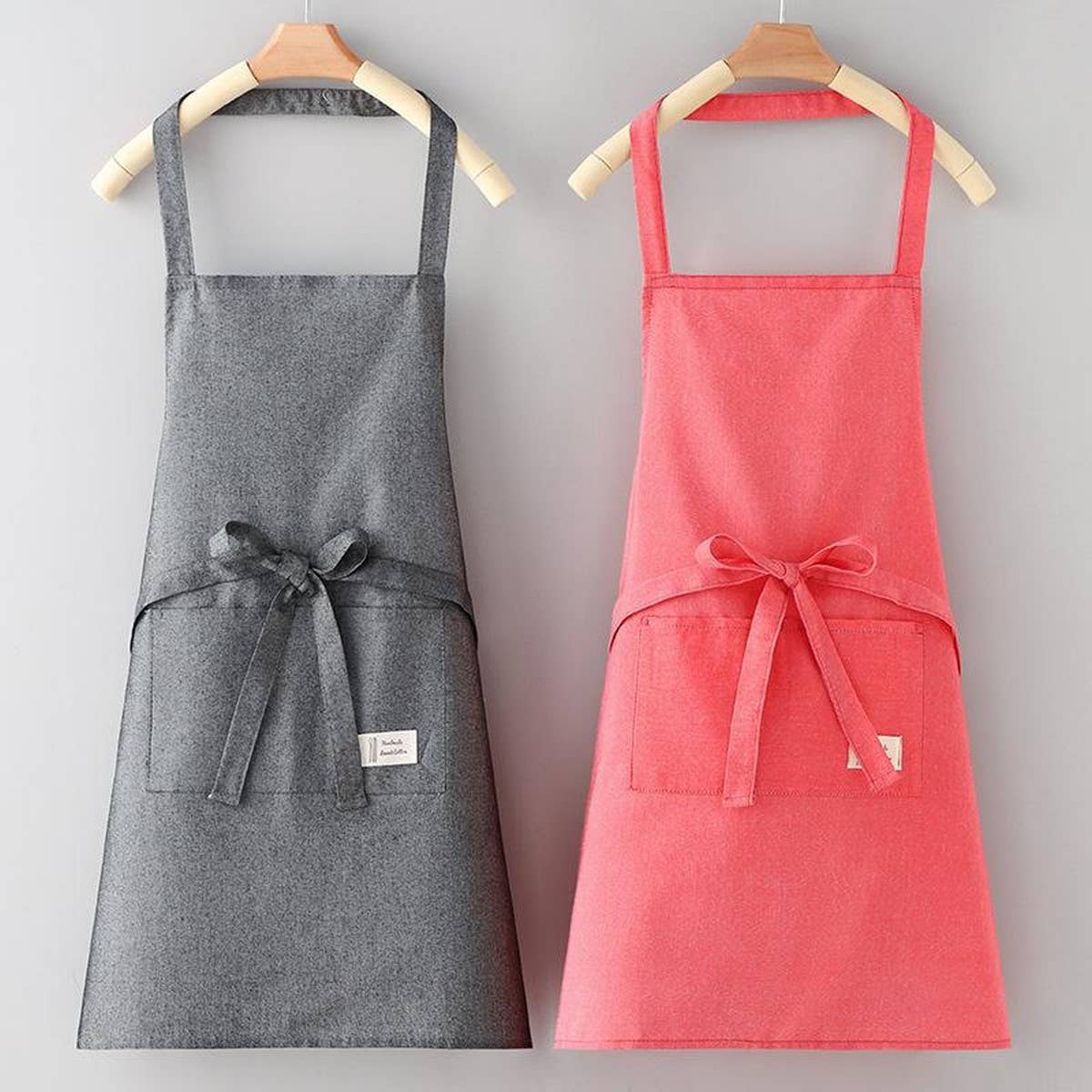 Solid Color Thin apron with pockets bulk_CWMM2036: GREY / (OS) 1
