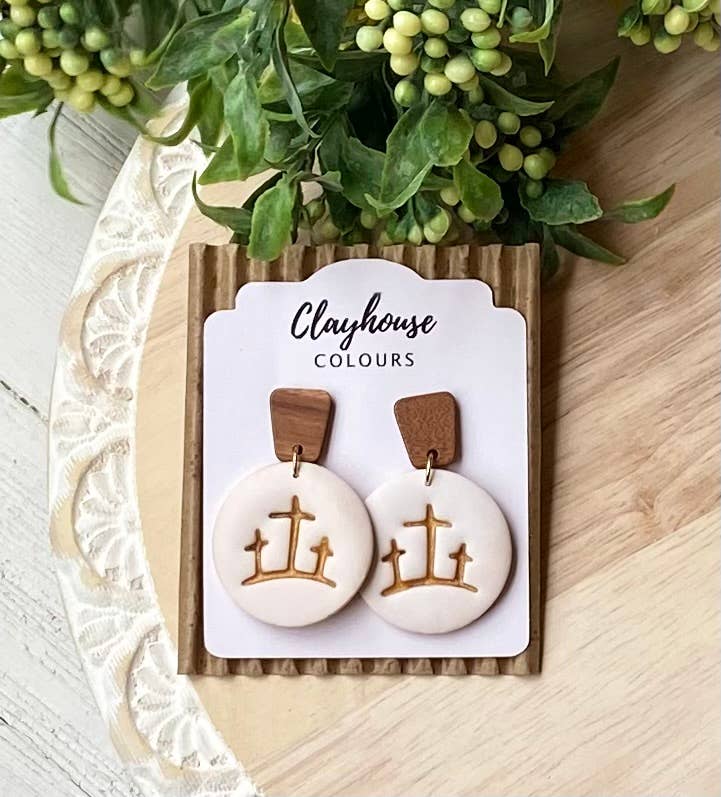 Religious Earrings : Round 3 Crosses