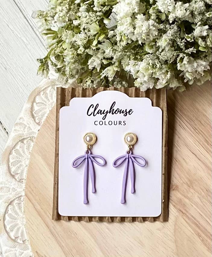 Spring Bow Earrings : Pink