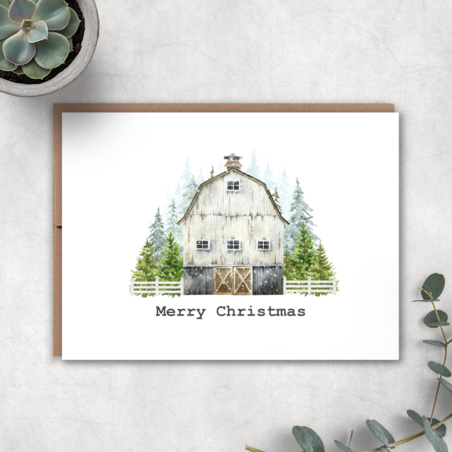 Farm Merry Christmas Card