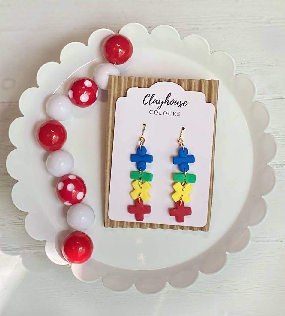 Teacher Earrings | Back to School Earrings: Apple/Pencil/Ruler