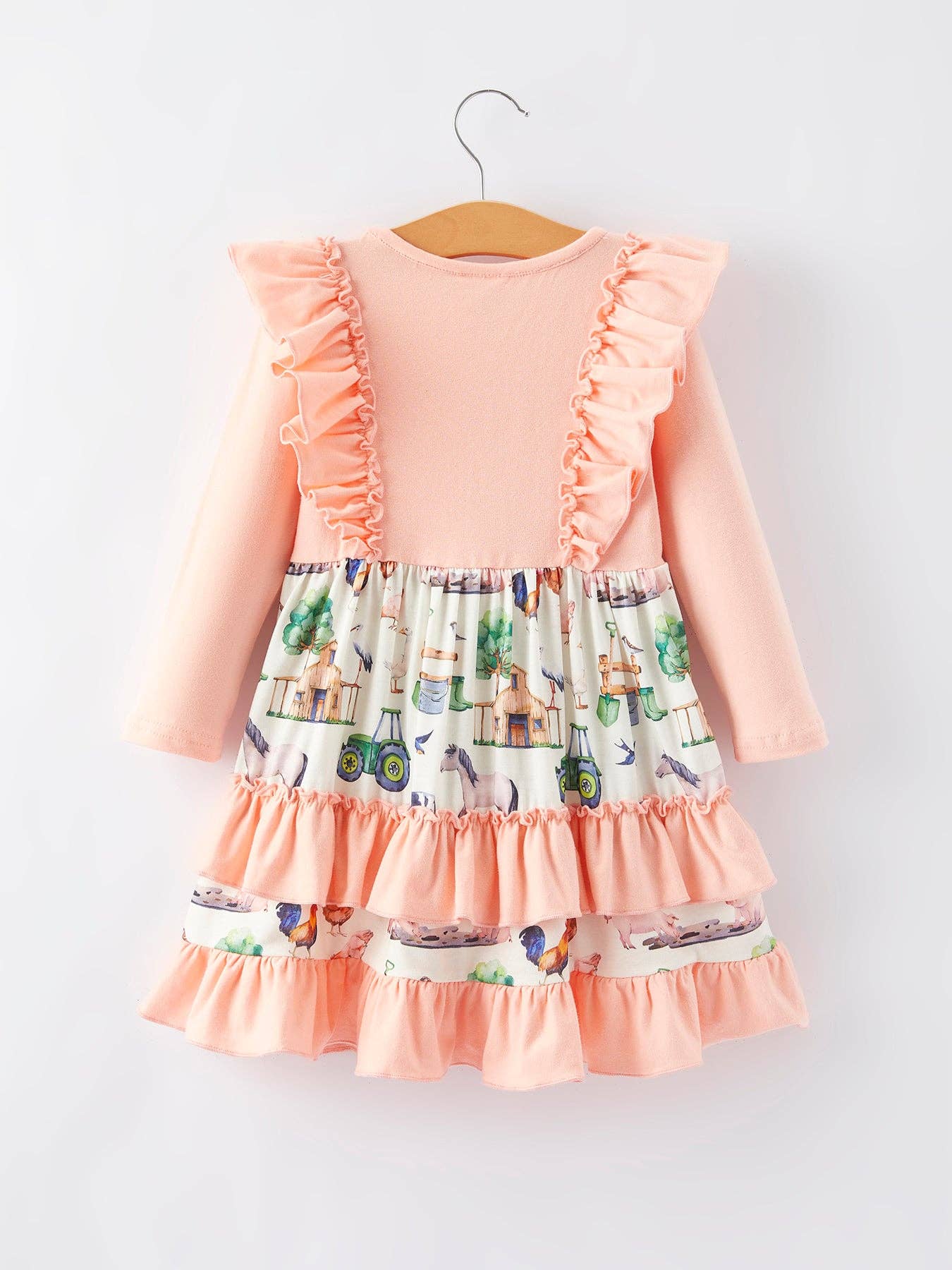 Farm Girl Ruffle Print Dress: 2