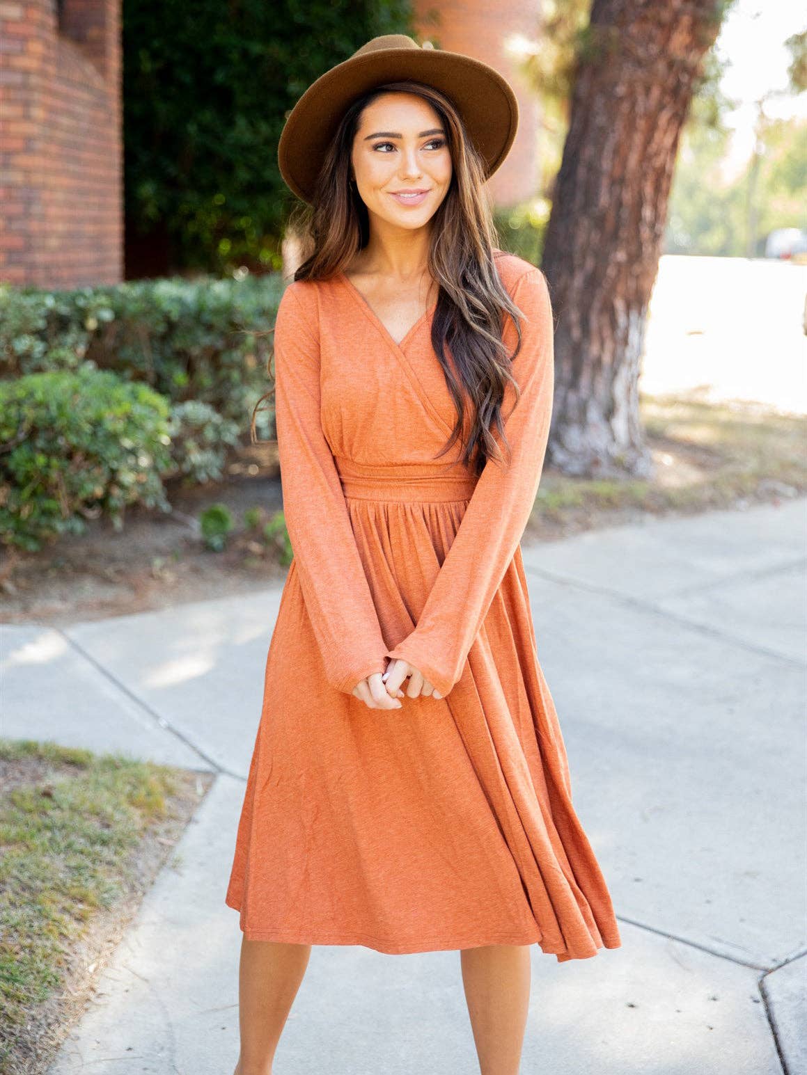 Long Sleeve Isla Wrap Dress: Green / X-Large