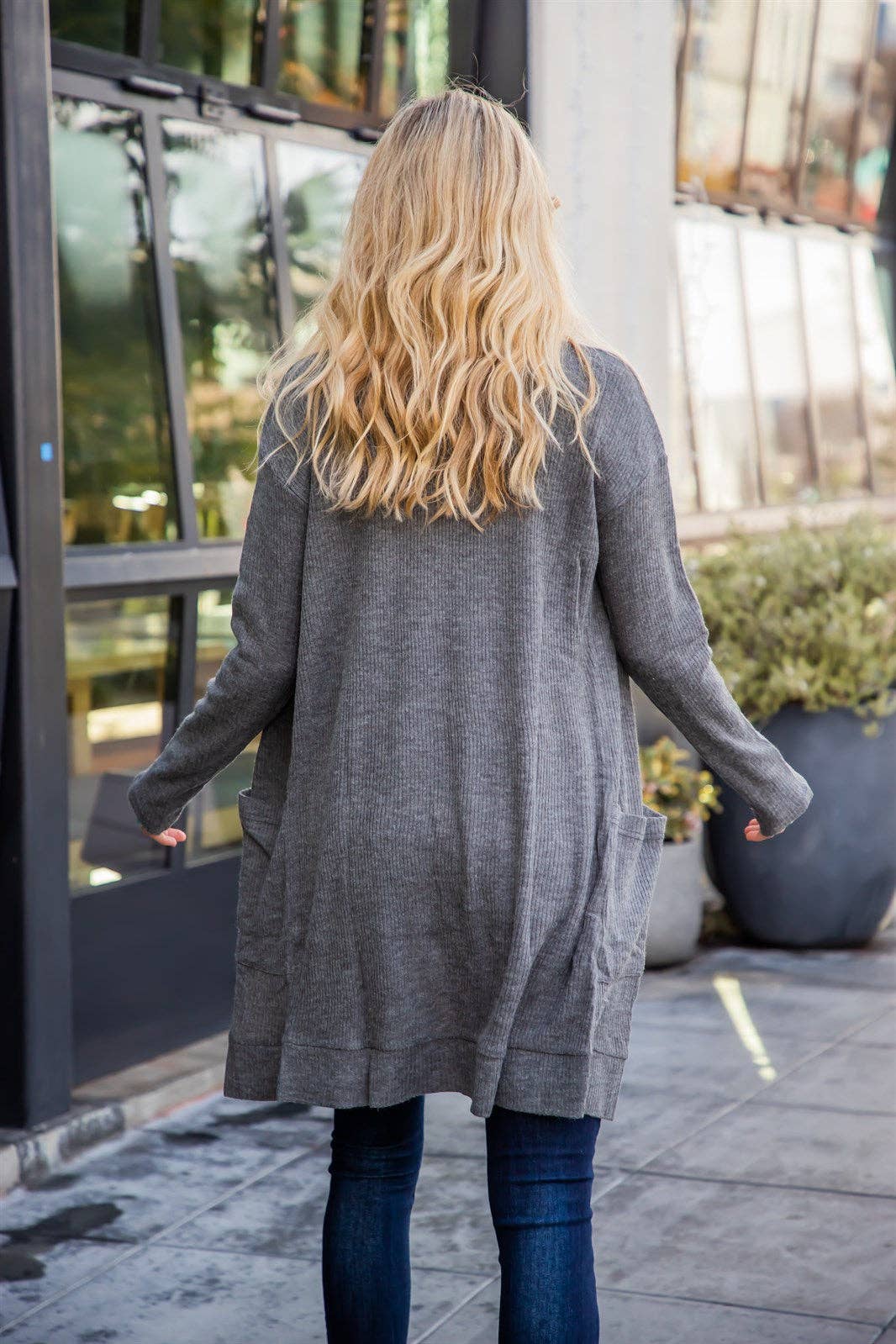 Margeau Soft Ribbed Cardigan: Dark Red / X-Large