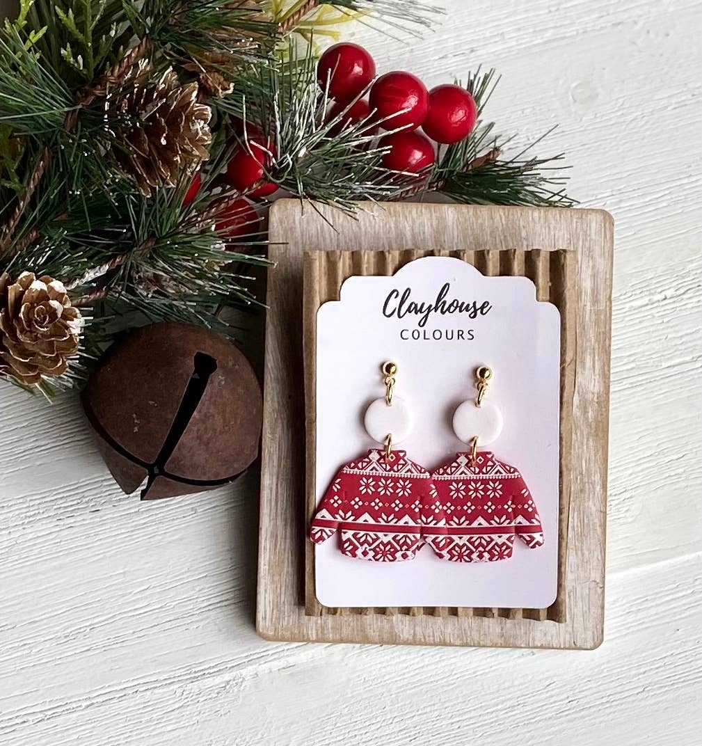 Christmas Earrings: Gringerbread House