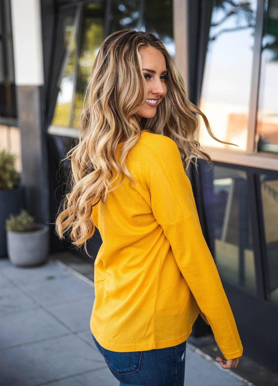 Riley Button Tie Top: Olive Green / Medium