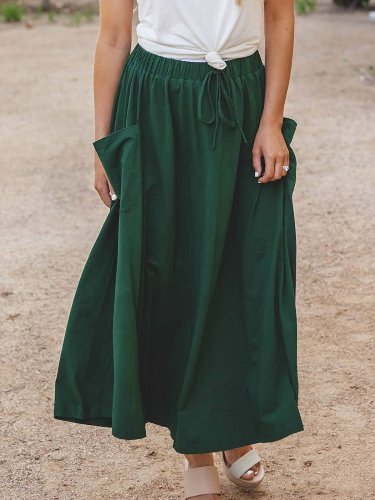 The Olive Pocket Skirt: Orange / Small