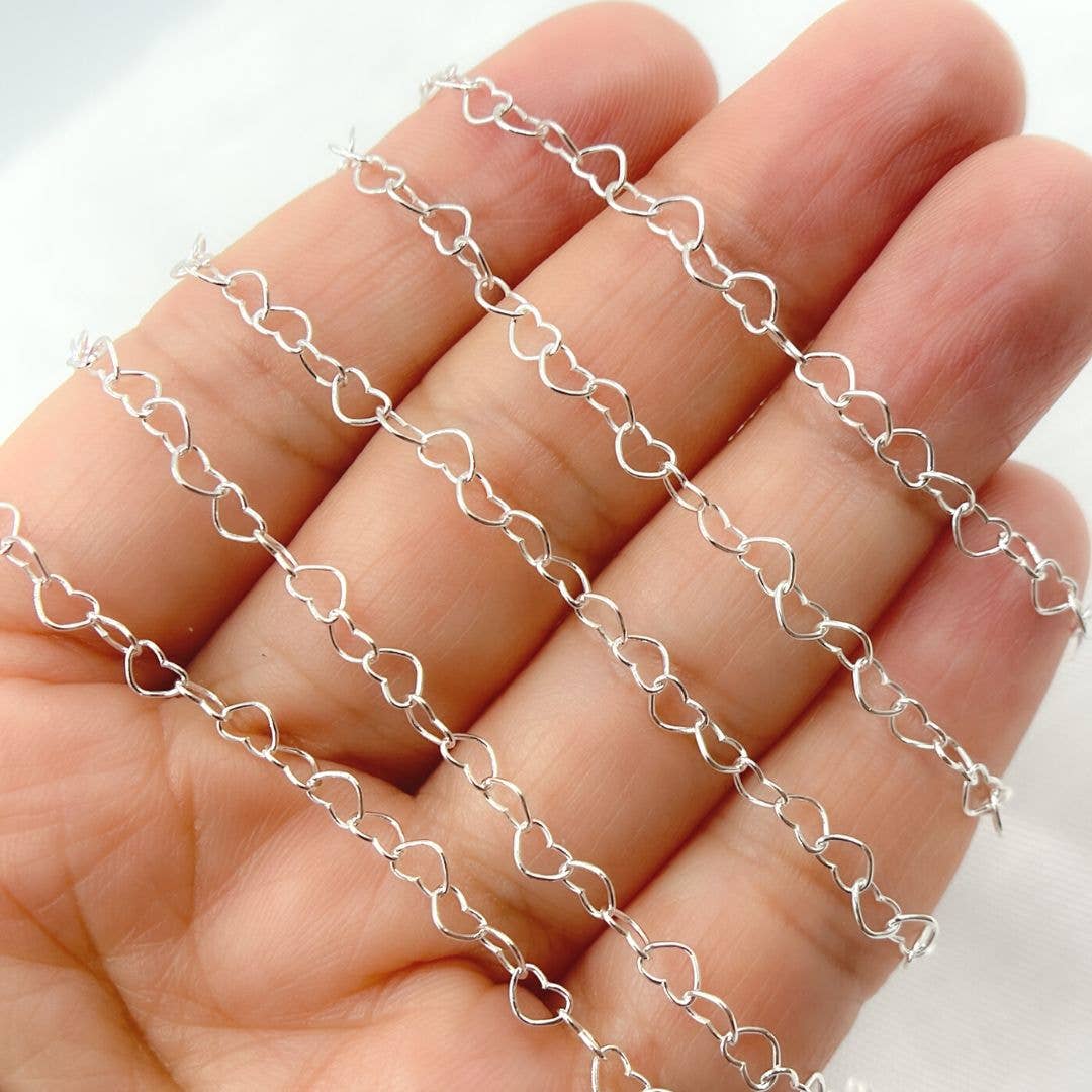 Y112SS. Sterling Silver Heart Link Chain