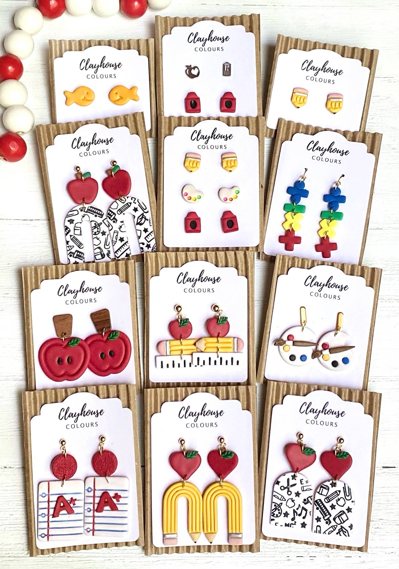 Teacher Earrings | Back to School Earrings: Apple/Pencil/Ruler