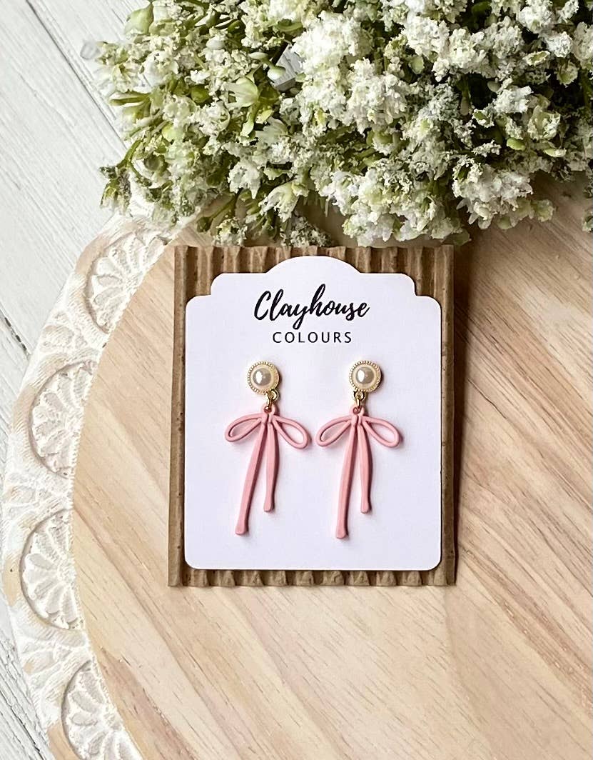 Spring Bow Earrings : Purple