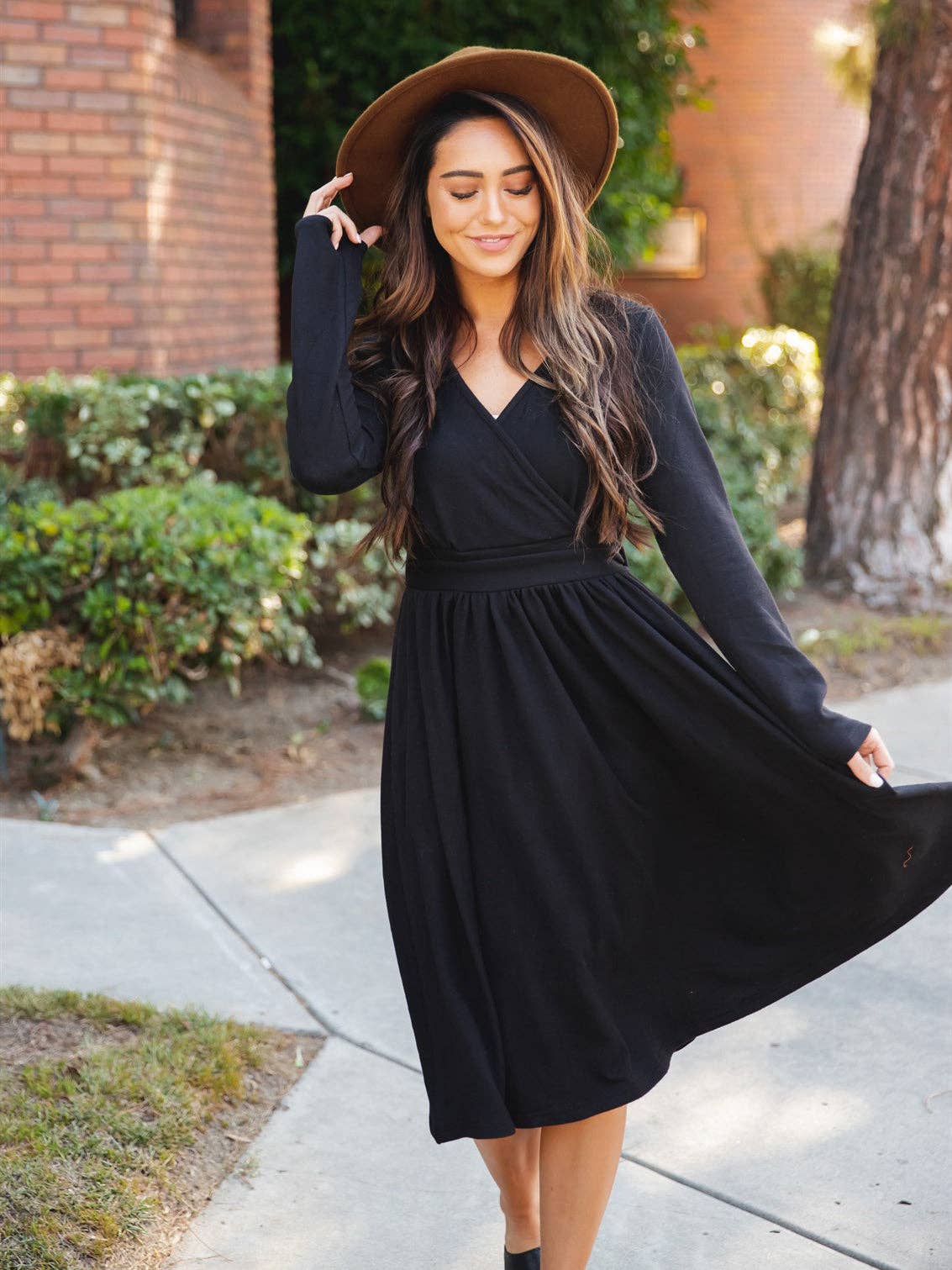 Long Sleeve Isla Wrap Dress: Green / Medium