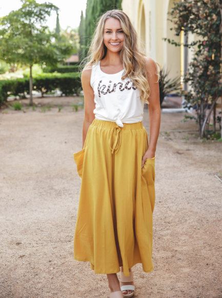 The Olive Pocket Skirt: Orange / Medium