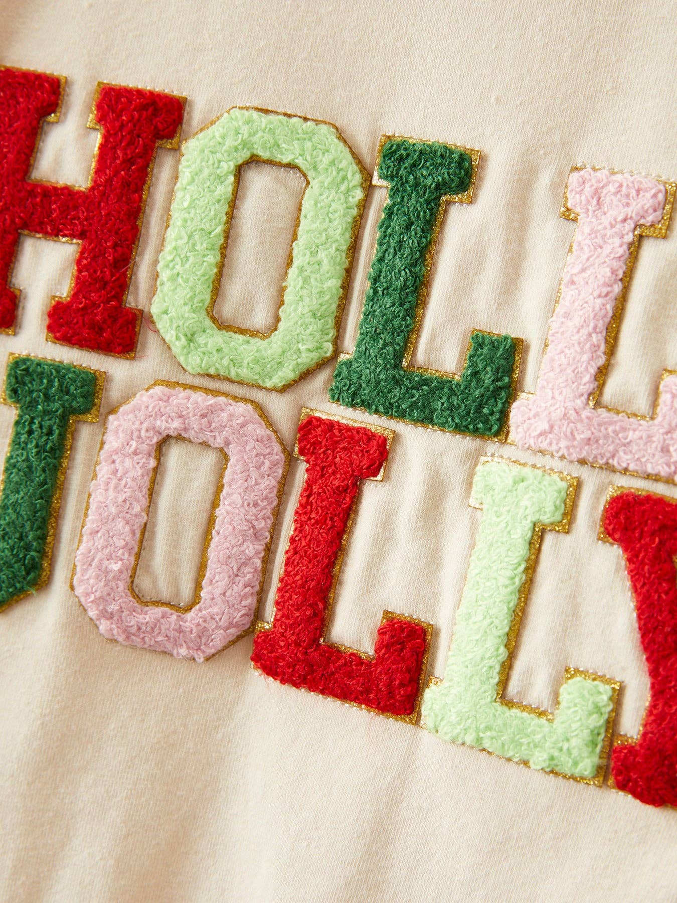 Christmas Letter Applique Top + Flared Pants Outfit Set: 6