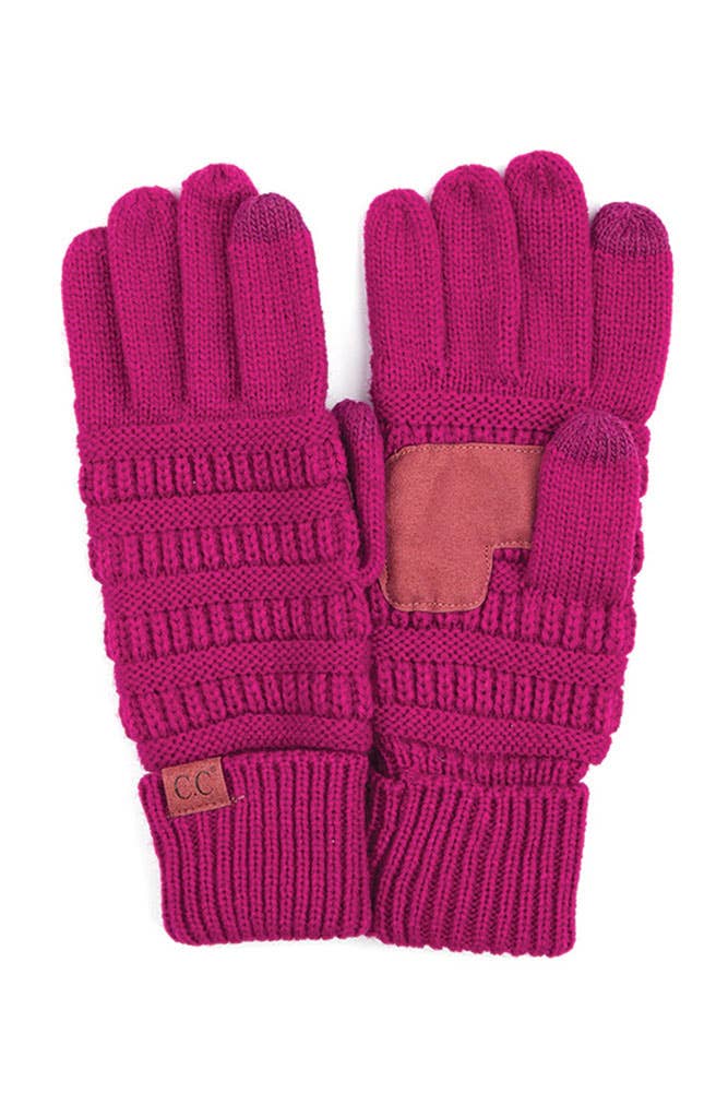 C.C Knitted Touch Screen Compatible Gloves: Dark Denim
