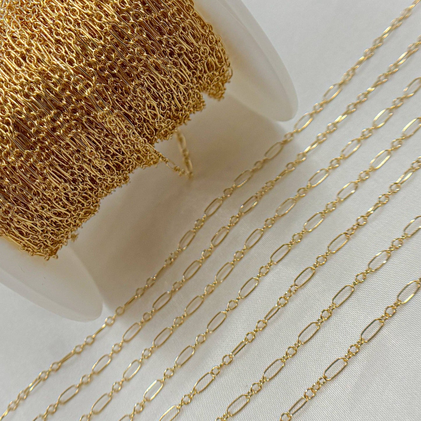 173GF. 14K Gold Filled Long & Short Link Chain: 1 Ft. / 2.1mm-3mm / Long & Short
