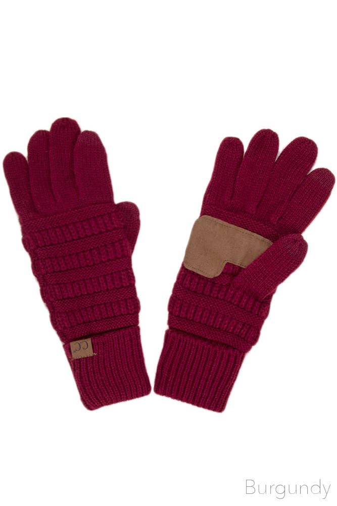 C.C Knitted Touch Screen Compatible Gloves: Dark Denim