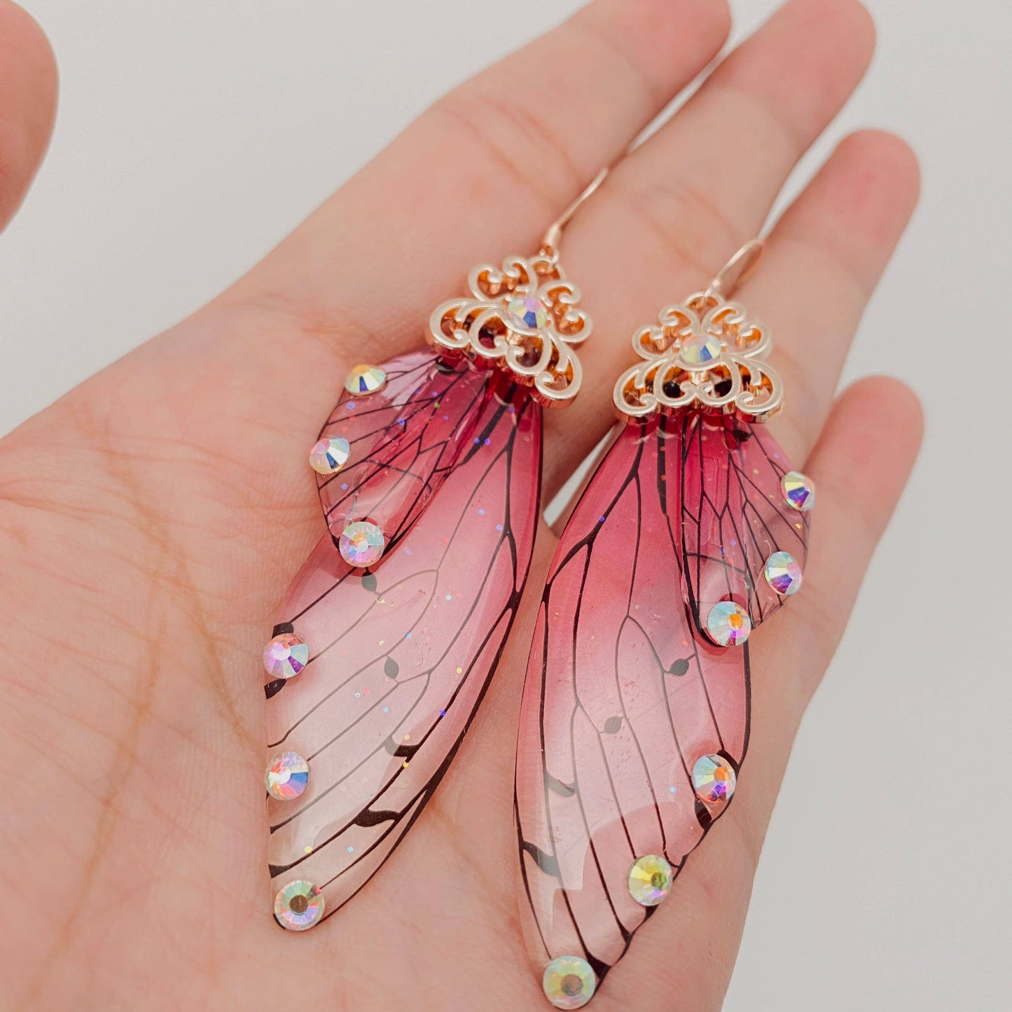 Handmade Fairy Wings Earrings Insect Butterfly Wing: F