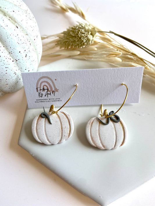 Fall White Pumpkin Hoops