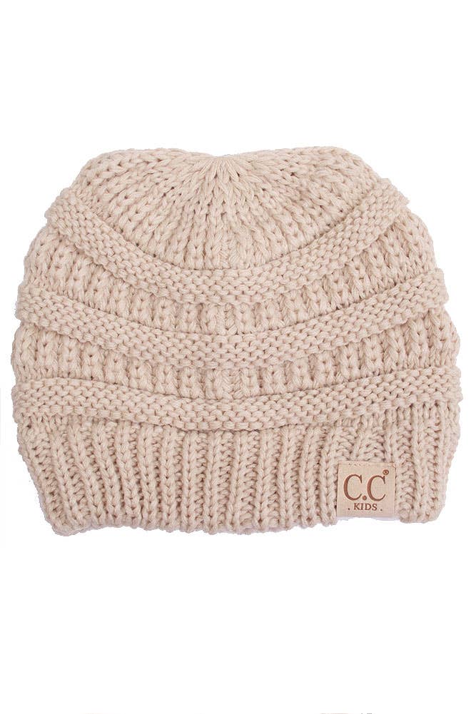 C.C Kids Solid Classic Knit Beanie: Coral