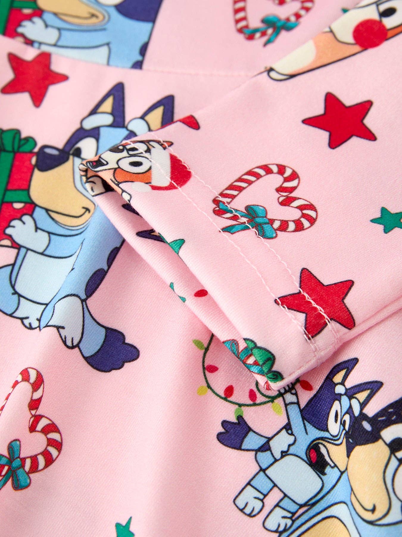 Winter Christmas Character Print  Pink Girls Dress: 8/9