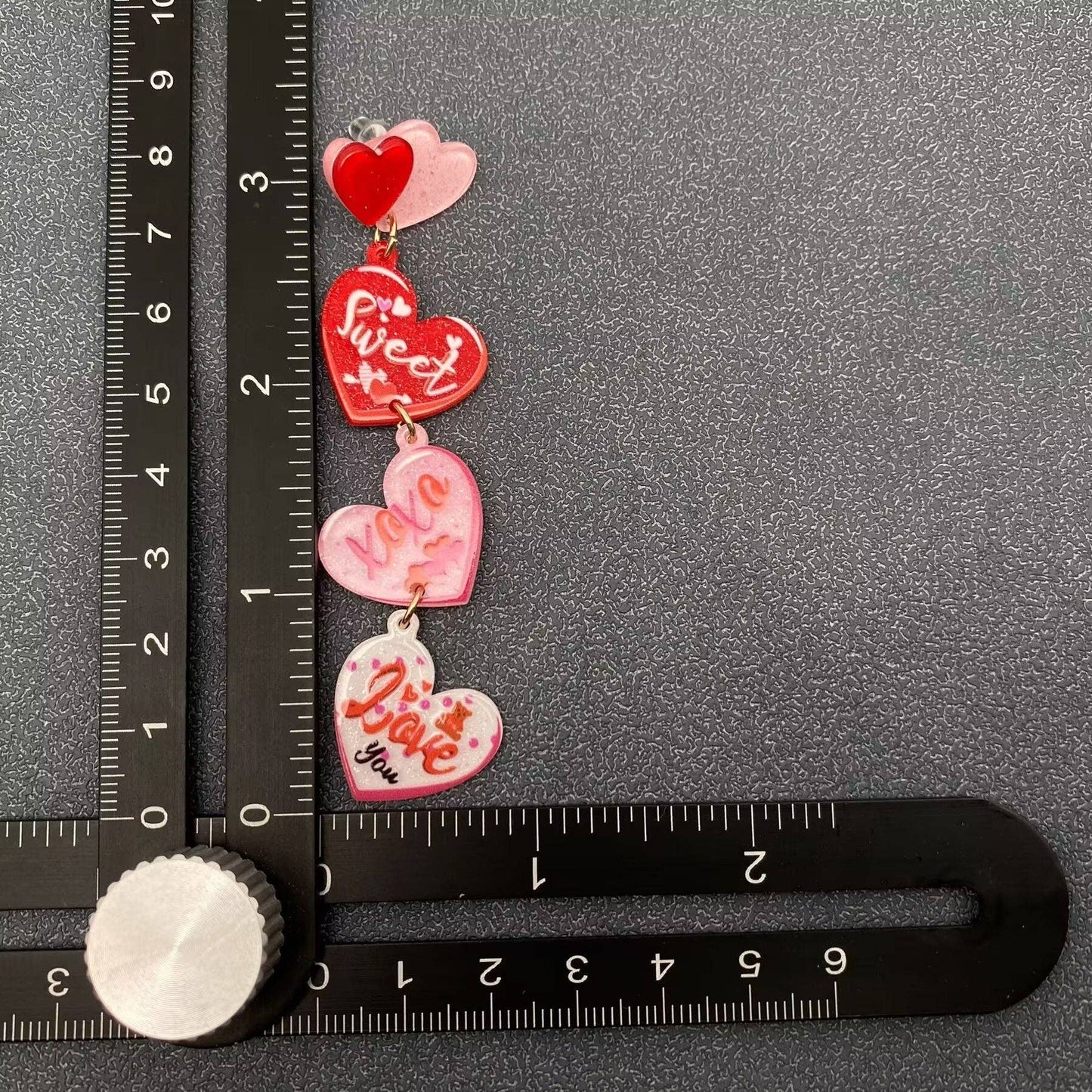 Sweet Love Triple Heart Charm Earrings Valentine's Day Gift
