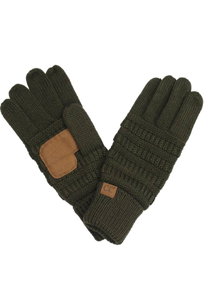 C.C Knitted Glove with Fleece Lining: Violet