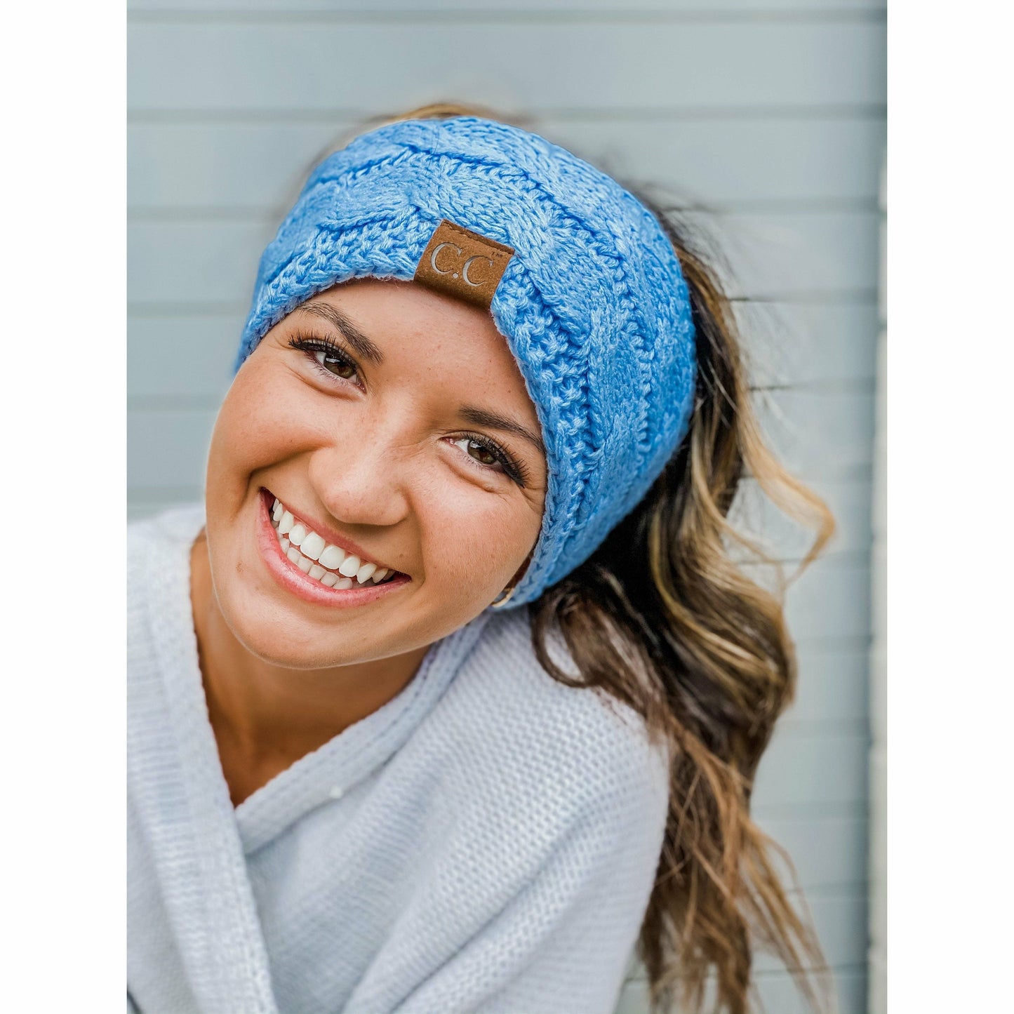 Solid Cable Knit CC Women's Fashion Headband: Lemonade