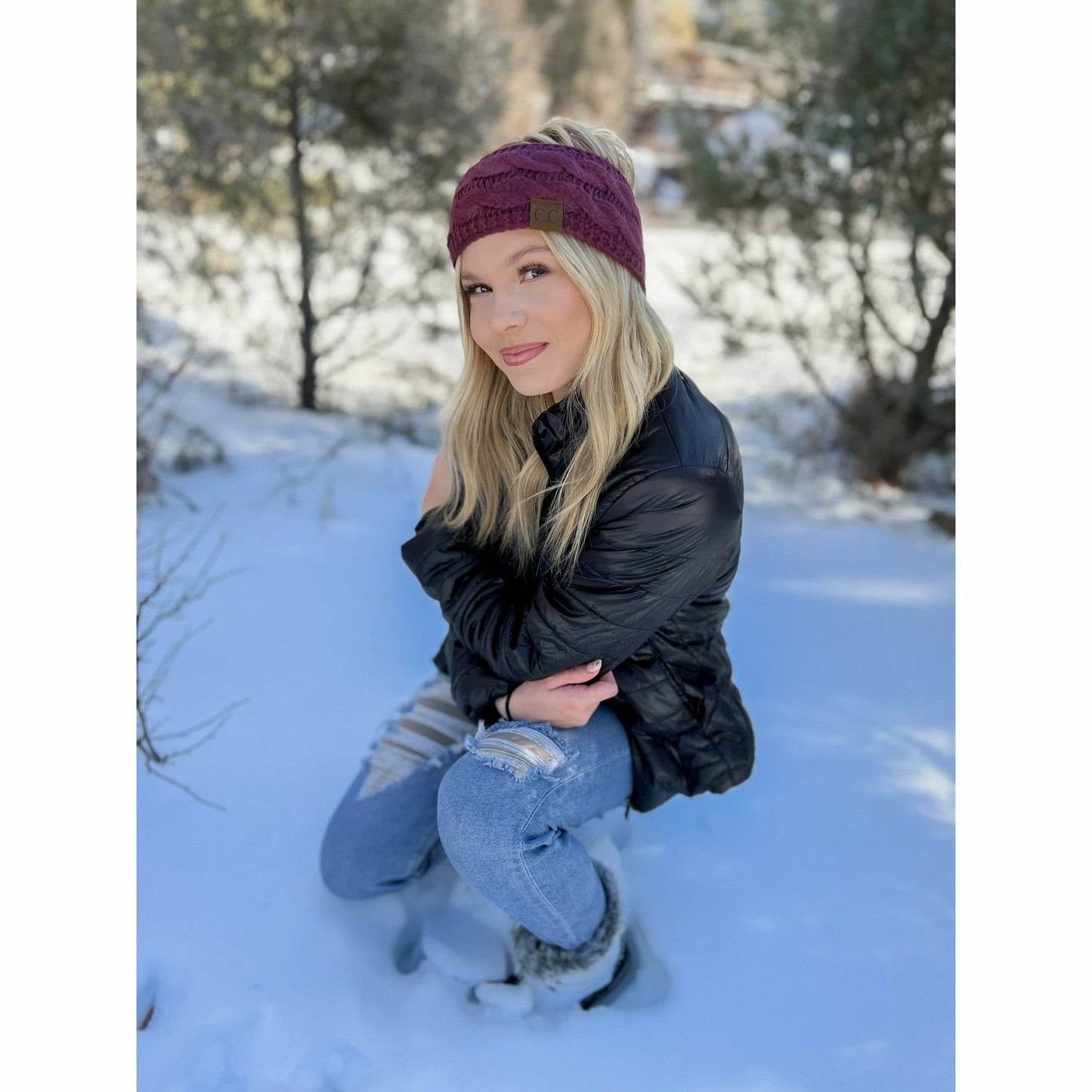 Solid Cable Knit CC Women's Fashion Headband: Lemonade