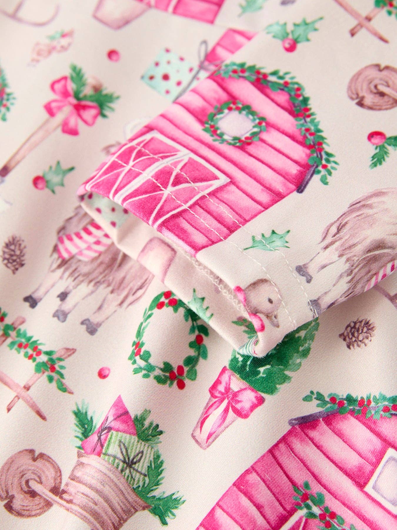 Pink Farmhouse Theme Toddler Girl Dress: Christmas Spirit Outfit: 2