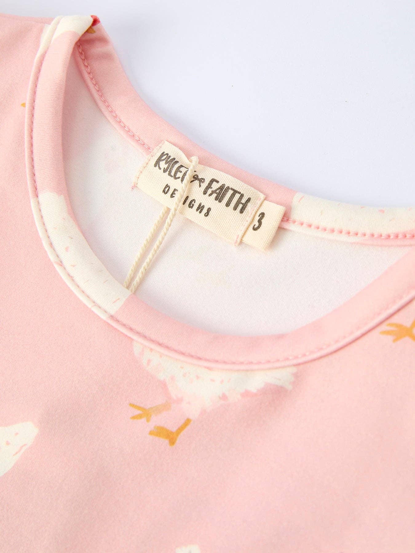 Farm Spring Chicken Print Girls Ruffle Dress: 5