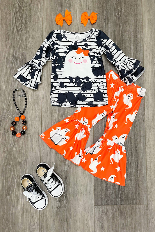Black/Orange Ghost Bells Set: Orange black white / 3/6m (3XS)