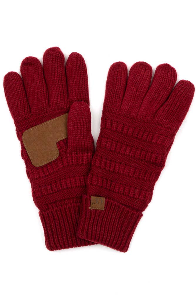 C.C Knitted Glove with Fleece Lining: Violet