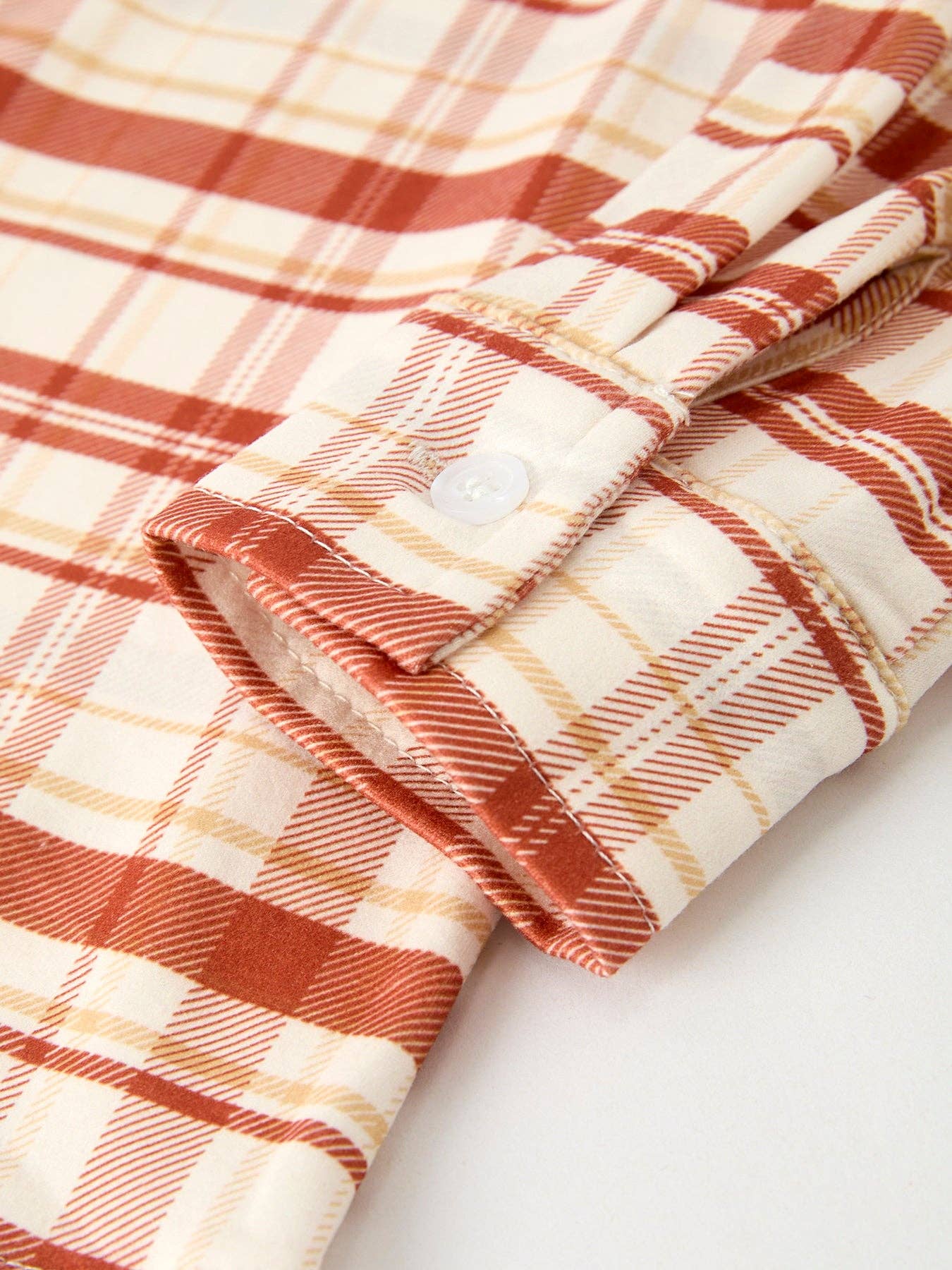 Thanksgiving  Plaid Shirt Long Sleeve Boys Top: 8/9