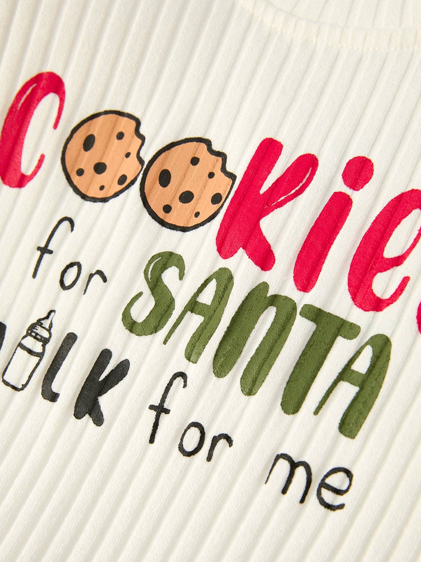 Christmas "Cookies for SANTA, Milk for Me" Girls Outfit: 6