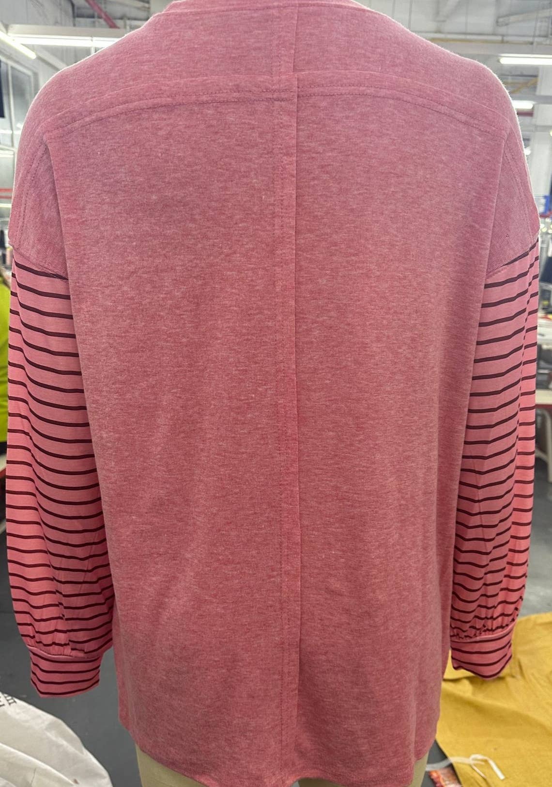 Colorblocked fall sloucy striped long-sleeved sweatshirts: Green / 2XL