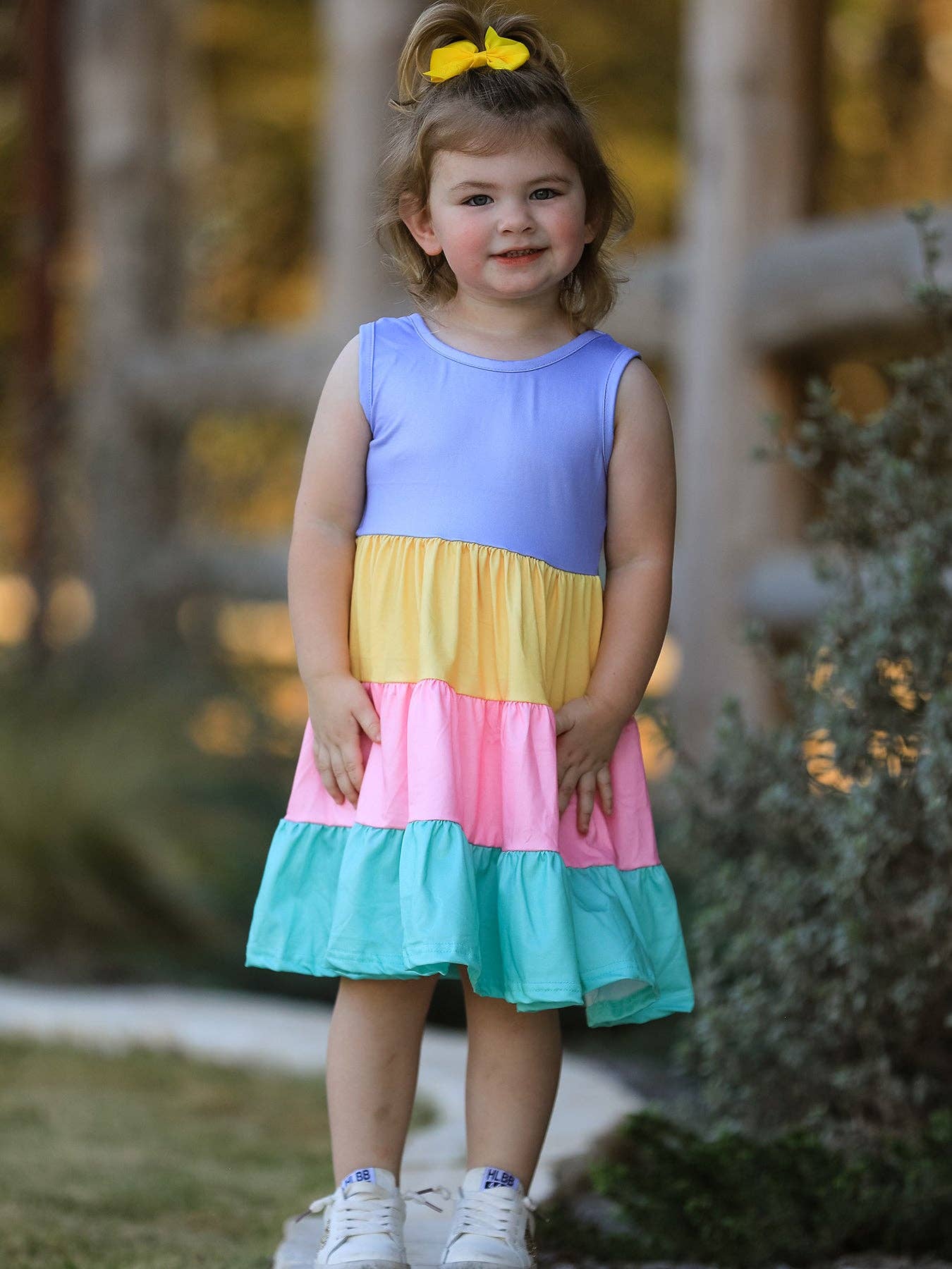 Rainbow Star Colorful 3-Piece Dress Set: 7-8Y