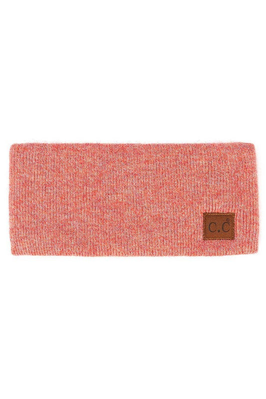 C.C Heather Knit Plain Head Wrap: StrawBerry