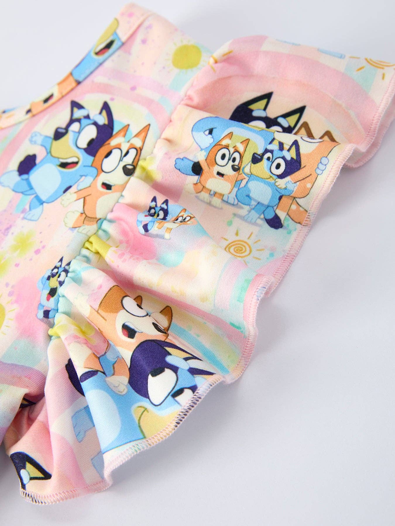 Rainbow Characters Print Girls Ruffle Dress: 4