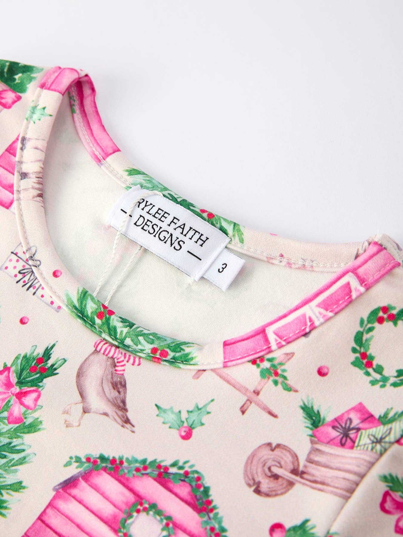 Pink Farmhouse Theme Girl Set: Christmas Spirit Outfit: 7