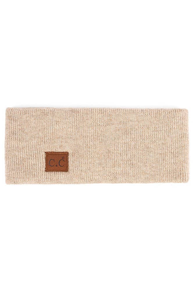 C.C Heather Knit Plain Head Wrap: StrawBerry