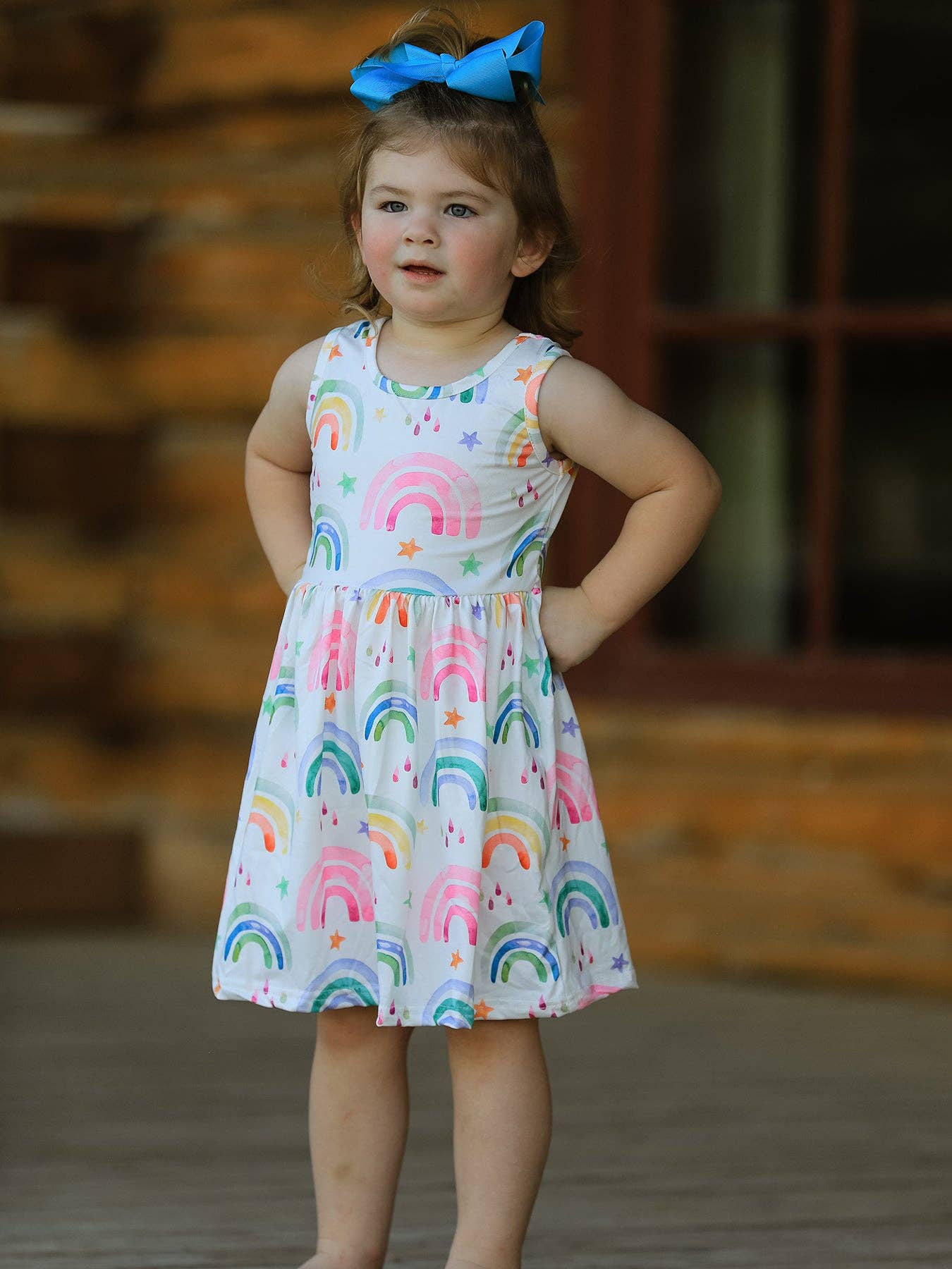 Rainbow Star Colorful 3-Piece Dress Set: 7-8Y