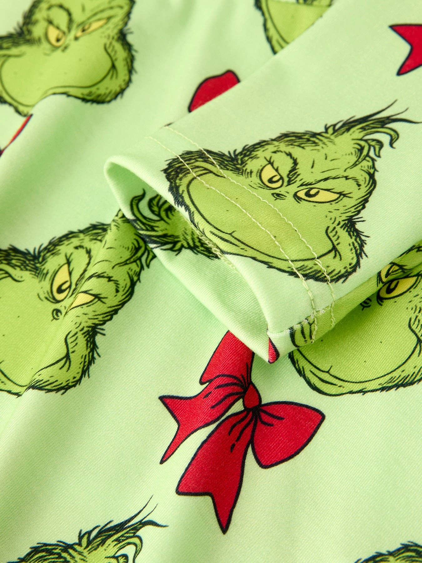 Winter Christmas Tree Bow Character Print  Green Girls Dress: 2